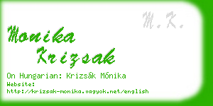 monika krizsak business card